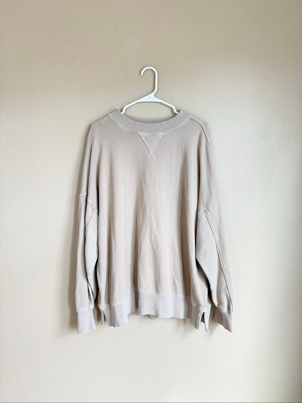 Aerie Beige Crewneck Sweatshirt